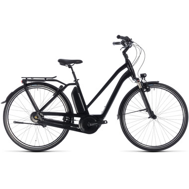 Bicicleta de paseo eléctrica CUBE TOWN HYBRID PRO 400 TRAPEZ Mujer Negro 2018 0
